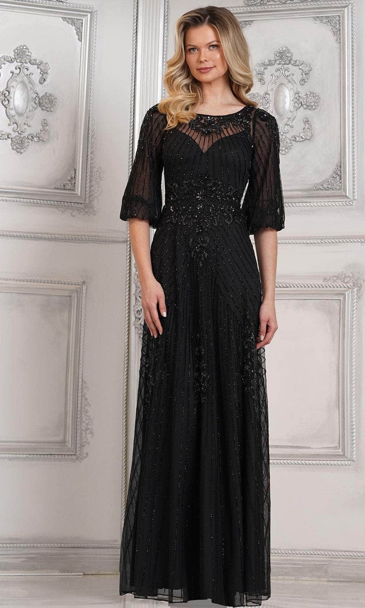 Marsoni by Colors MV1323 - Beaded A-Line Evening Dress