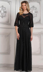 Marsoni by Colors MV1323 - Beaded A-Line Evening Dress - designer mother of the bride dress at Silhouette Dresses