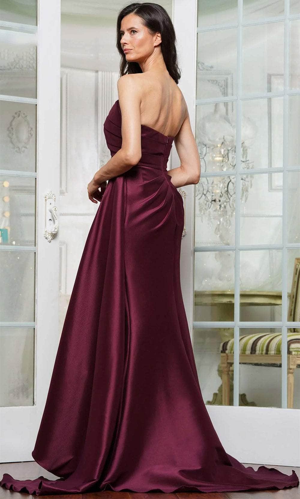 Marsoni by Colors MV1326 - Strapless Mikado Prom Dress - back view