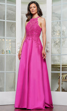 Marsoni by Colors MV1329 - Embroidered Halter A-line Gown - view 4