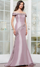 Marsoni by Colors MV1332 - Off-Shoulder Bead Embellished Prom Gown. - view 4