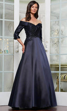 Marsoni by Colors MV1336 - Quarter Sleeve Applique Evening Dress