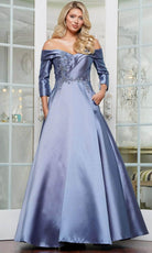 Marsoni by Colors MV1336 - Quarter Sleeve Applique Evening Dress - view 5