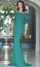 Marsoni by Colors MV1337 - Ruched Quarter Sleeve Evening Gown - view 4