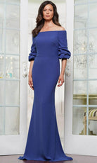 Marsoni by Colors MV1337 - Ruched Quarter Sleeve Evening Gown - view 5
