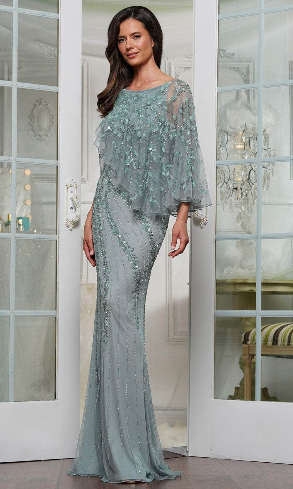 Marsoni by Colors MV1343 - Rhinestone Embellished Column Evening Gown - back view