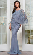 Marsoni by Colors MV1343 - Rhinestone Embellished Column Evening Gown - detail view