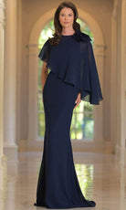 Marsoni by Colors MV1347 - Applique Cape Evening Gown - view 5