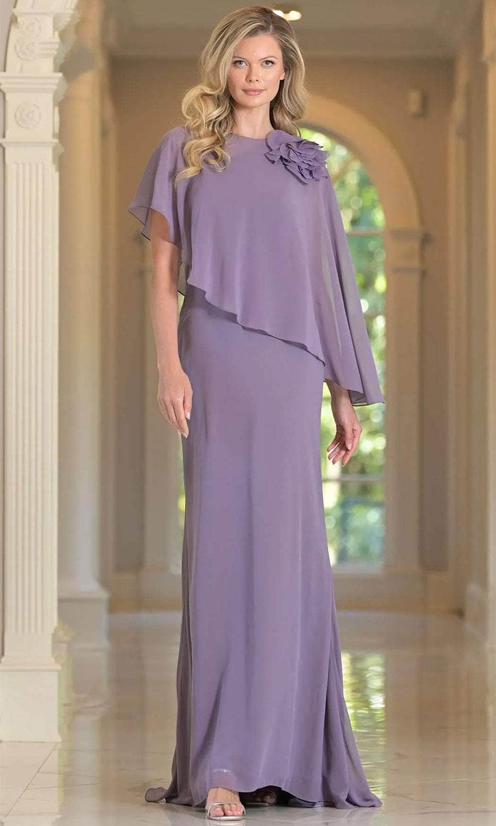 Marsoni by Colors MV1347 - Applique Cape Evening Gown - view 4