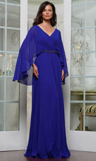 Marsoni by Colors MV1350 - Capelet Surplice V-Neck Formal Gown - view 4