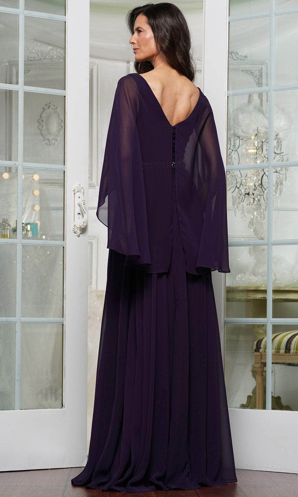Marsoni by Colors MV1350 - Capelet Surplice V-Neck Formal Gown - back view
