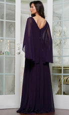 Marsoni by Colors MV1350 - Capelet Surplice V-Neck Formal Gown - back view