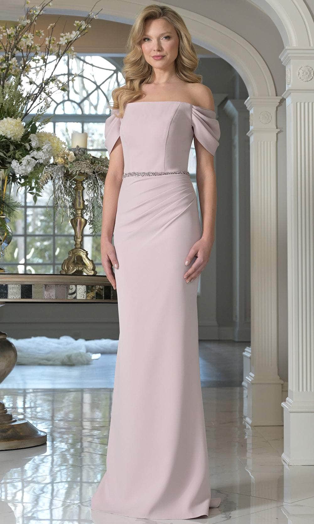 Marsoni by Colors MV1352 - Beaded Waist Long Formal Dress - detail view