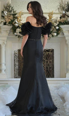 Marsoni by Colors MV1353 - Off Shoulder Puff Sleeve Gown - back view