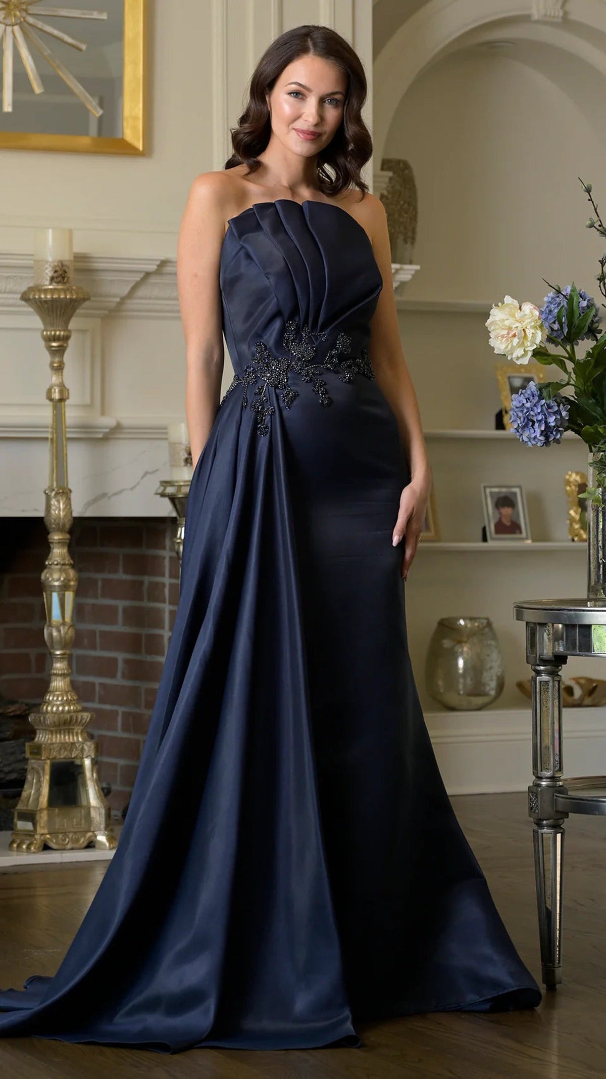Marsoni by Colors MV1356 - Strapless Gown with Beaded Waist