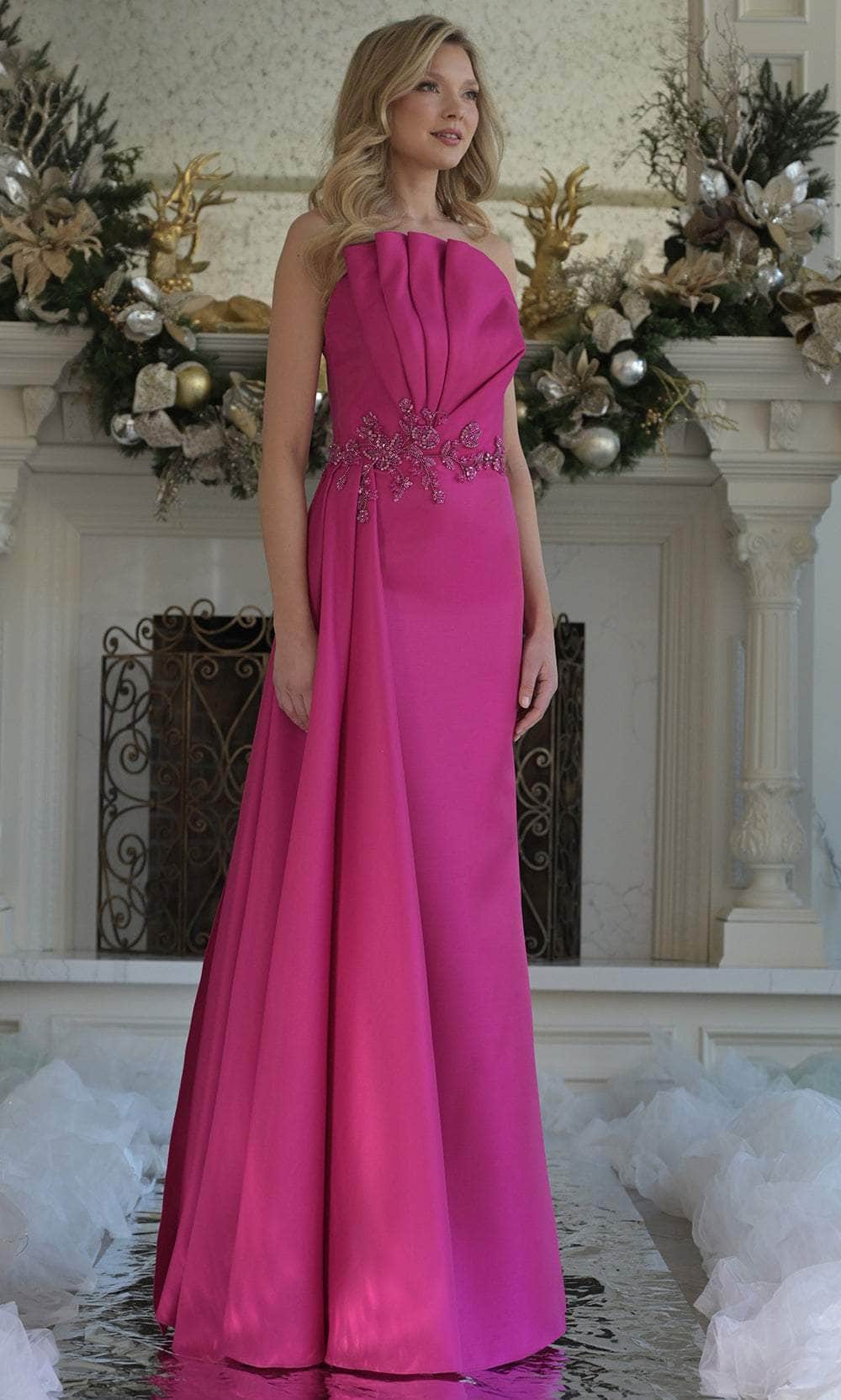 Marsoni by Colors MV1356 - Strapless Gown with Beaded Waist - detail view