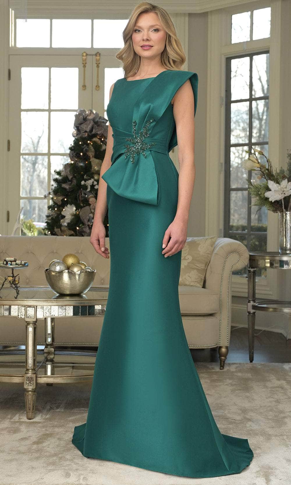 Marsoni by Colors MV1359 - Bateau Neckline Gown with Beaded Detail - designer mother of the bride dress at Silhouette Dresses