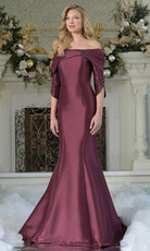 Marsoni by Colors MV1360 - Elegant Off-Shoulder Floor-Length Gown