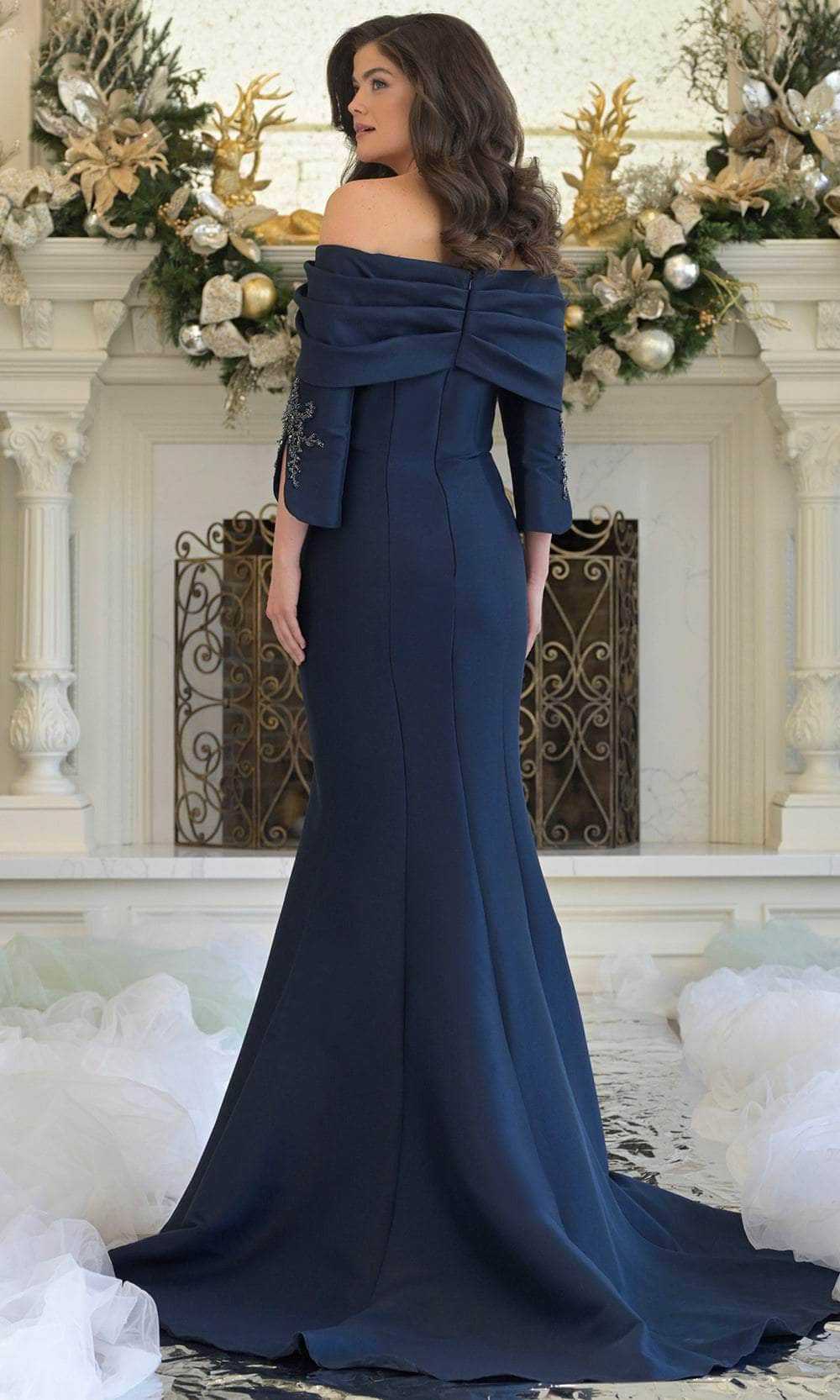 Marsoni by Colors MV1360 - Elegant Off-Shoulder Floor-Length Gown - detail view