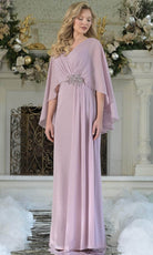 Marsoni by Colors MV1361 - Cape Sleeve Beaded Waist Gown