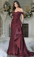 Marsoni by Colors MV1365 - Off Shoulder Textured Sheath Gown - view 4