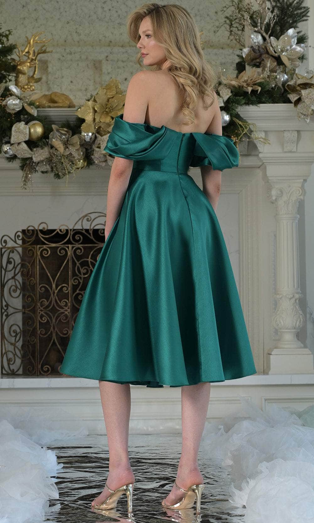 Marsoni by Colors MV1369 - Off Shoulder Tea-Length Dress - detail view