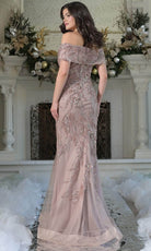 Marsoni by Colors MV1372 - Beaded Off Shoulder Evening Gown - detail view