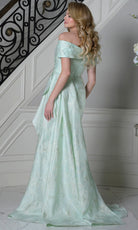 Marsoni by Colors MV1401 - Off Shoulder Jacquard Dress with Side Drape