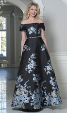 Marsoni by Colors MV1402 - Jacquard Off Shoulder A-Line Dress