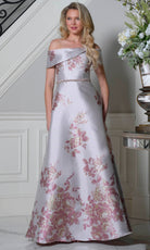 Marsoni by Colors MV1402 - Jacquard Off Shoulder A-Line Dress - Silhouette Dresses
