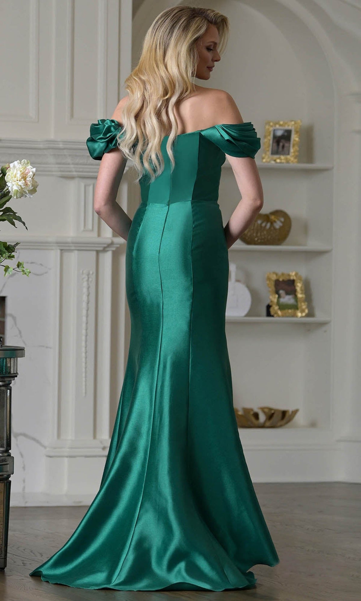 Marsoni by Colors MV1407 - Off Shoulder Draped Mermaid Dress