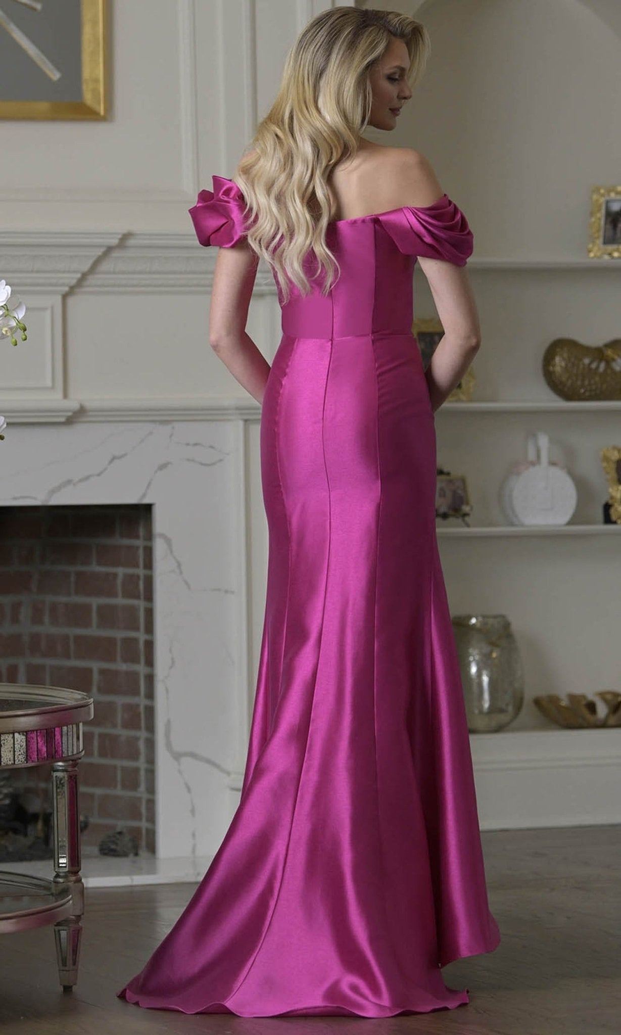 Marsoni by Colors MV1407 - Off Shoulder Draped Mermaid Dress - Silhouette Dresses