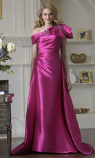 Marsoni by Colors MV1408 - Shoulder Bow Accent Overskirt Formal Dress