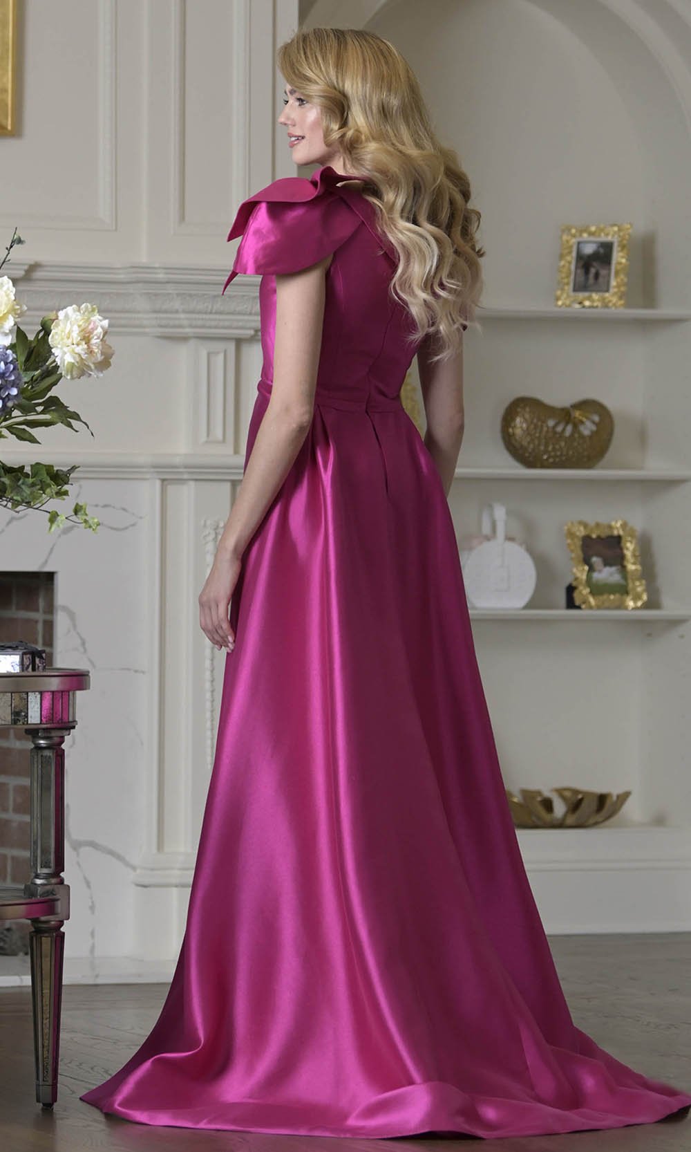 Marsoni by Colors MV1408 - Shoulder Bow Accent Overskirt Formal Dress - Silhouette Dresses