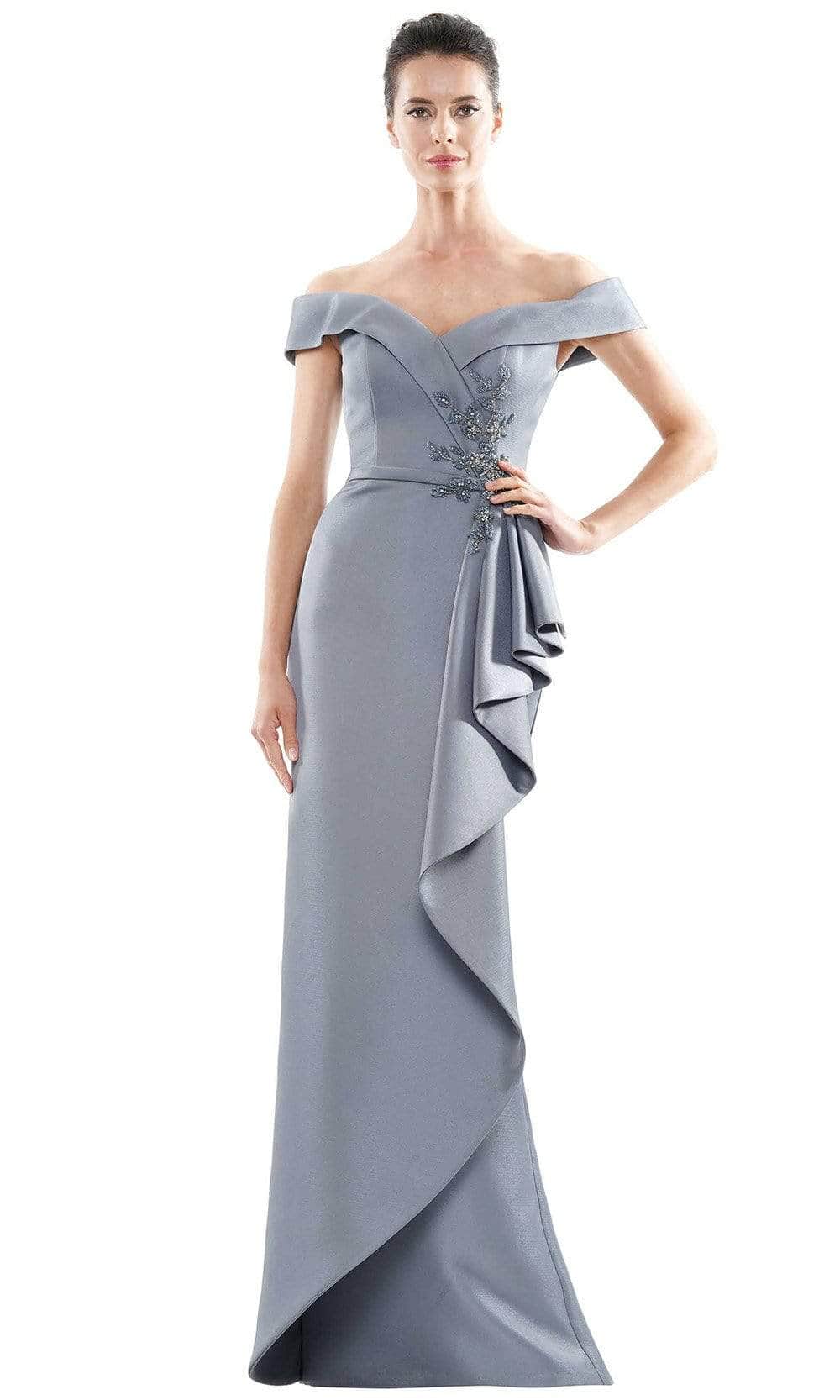 Marsoni by Colors - Ruffle Sheath Evening Dress MV1087 - detail view