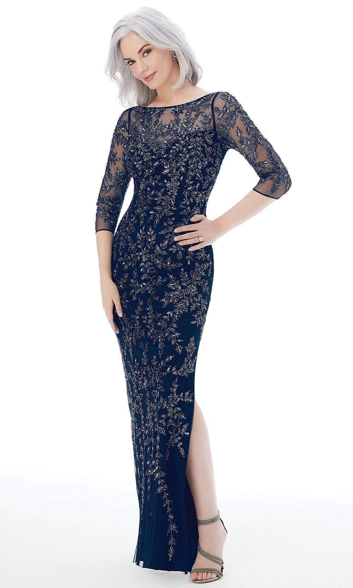 MGNY By Mori Lee - 72232 Fully Beaded Net Sheath Evening Gown