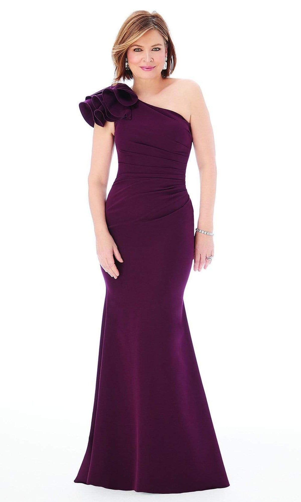 MGNY By Mori Lee - 72235 Ruffled One Shoulder Trumpet Dress
