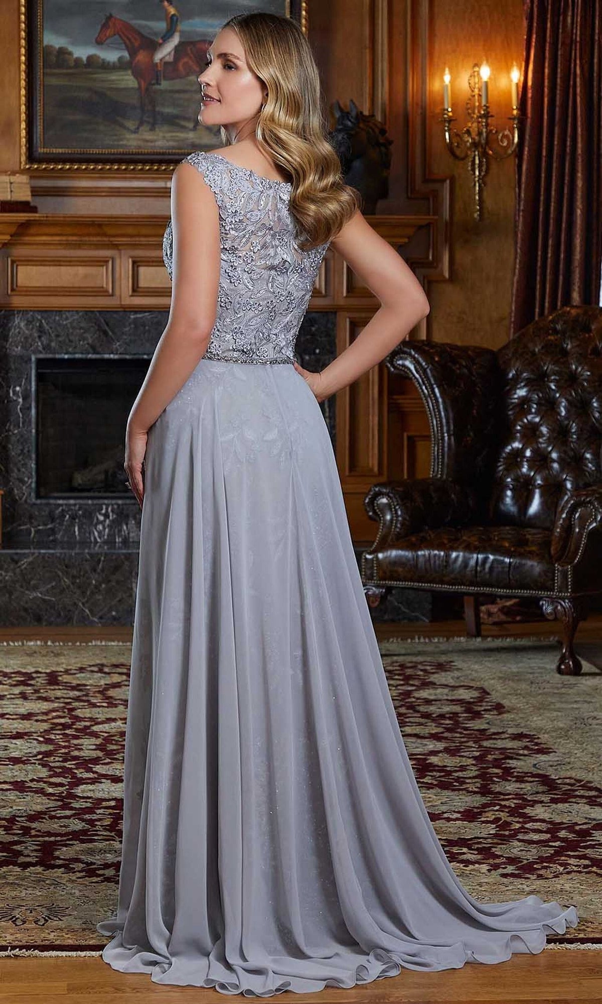 MGNY By Mori Lee - 72841 Embroidered Evening Gown with Overskirt