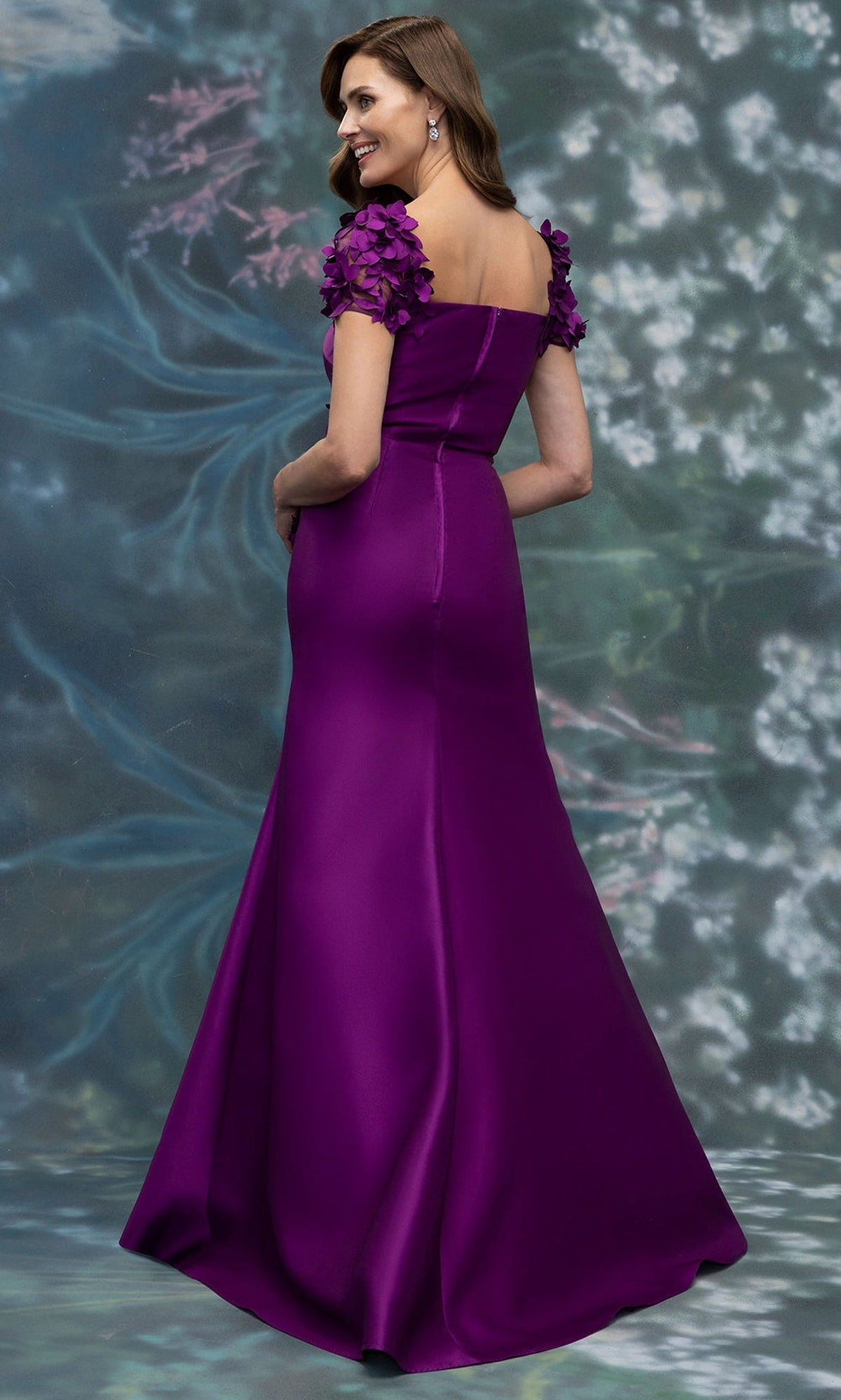 MGNY By Mori Lee 2070001 - 3D Floral Applique Square Neck Formal Gown