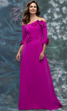 MGNY By Mori Lee 2070002 - Straight Neck Floral Applique Formal Gown
