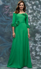 MGNY By Mori Lee 2070002 - Straight Neck Floral Applique Formal Gown