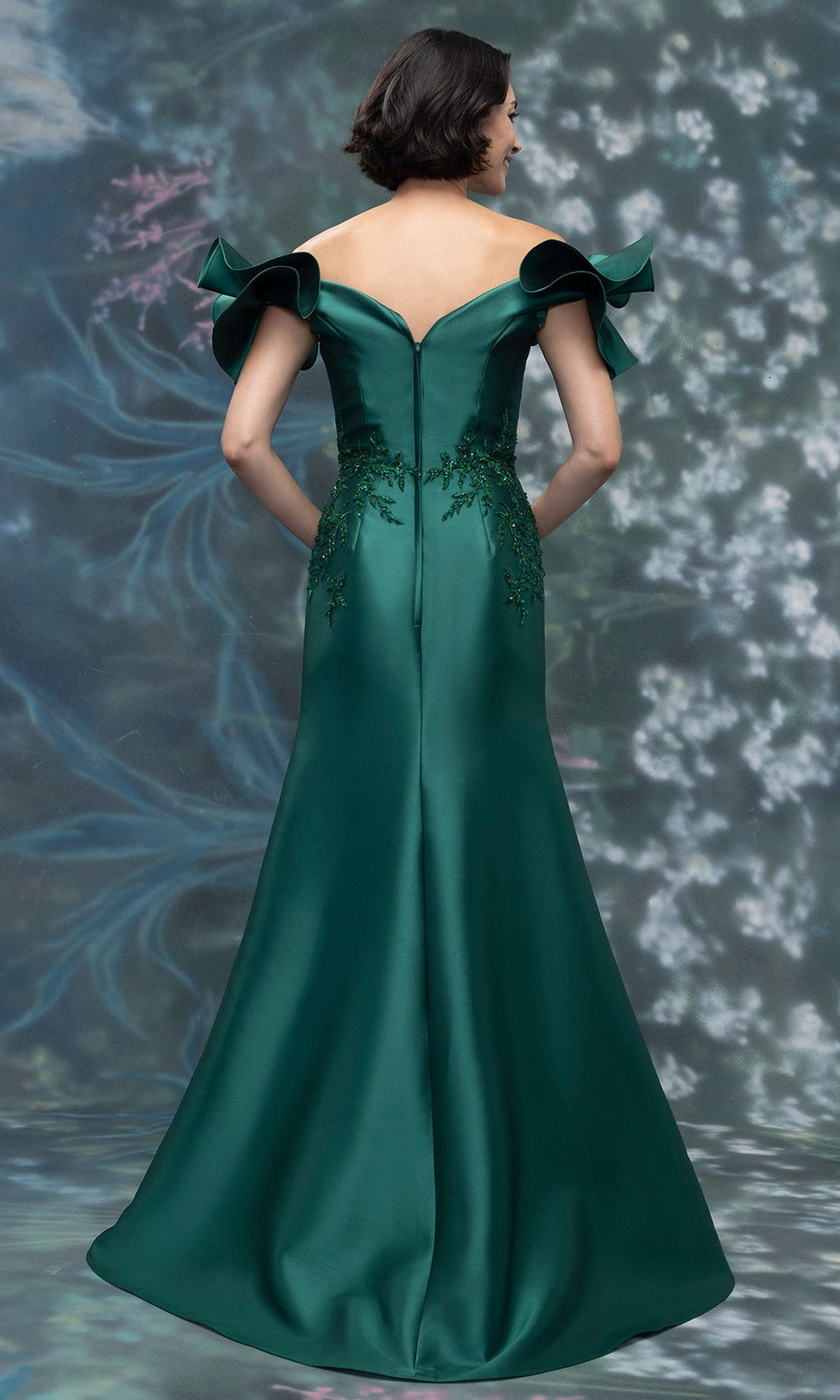 MGNY By Mori Lee 2070003 - Ruffle Sleeve Beaded Embroidered Long Gown