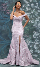 MGNY By Mori Lee 2070005 - Off Shoulder Brocade Mermaid Gown with Slit