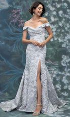 MGNY By Mori Lee 2070005 - Off Shoulder Brocade Mermaid Gown with Slit