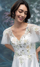 MGNY By Mori Lee 2070006 - Flutter Sleeve Satin Embellished Gown