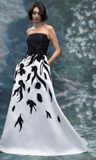 MGNY By Mori Lee 2070011 - Straight Neck Beaded Floral Applique Gown