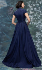 MGNY By Mori Lee 2070018 - Collar V-Neckline Beaded Applique Gown