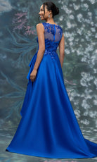 MGNY By Mori Lee 2070021 - Embroidered Illusion Bateau Overskirt Gown