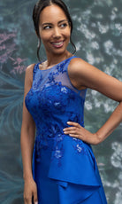 MGNY By Mori Lee 2070021 - Embroidered Illusion Bateau Overskirt Gown
