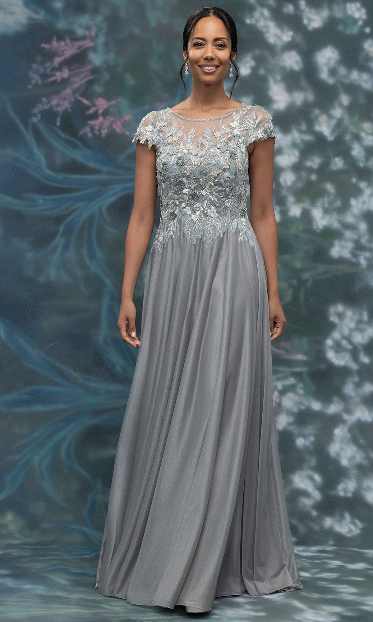 MGNY By Mori Lee 2070022 - Illusion Neck Embellished A-Line Gown
